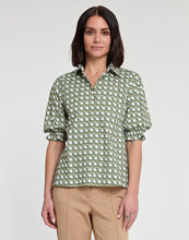 Load image into Gallery viewer, Monique Elbow Sleeve Lattice Print Top