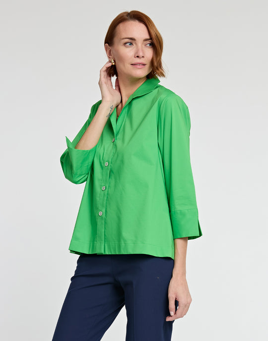 Charlie 3/4 Sleeve Cotton Shirt