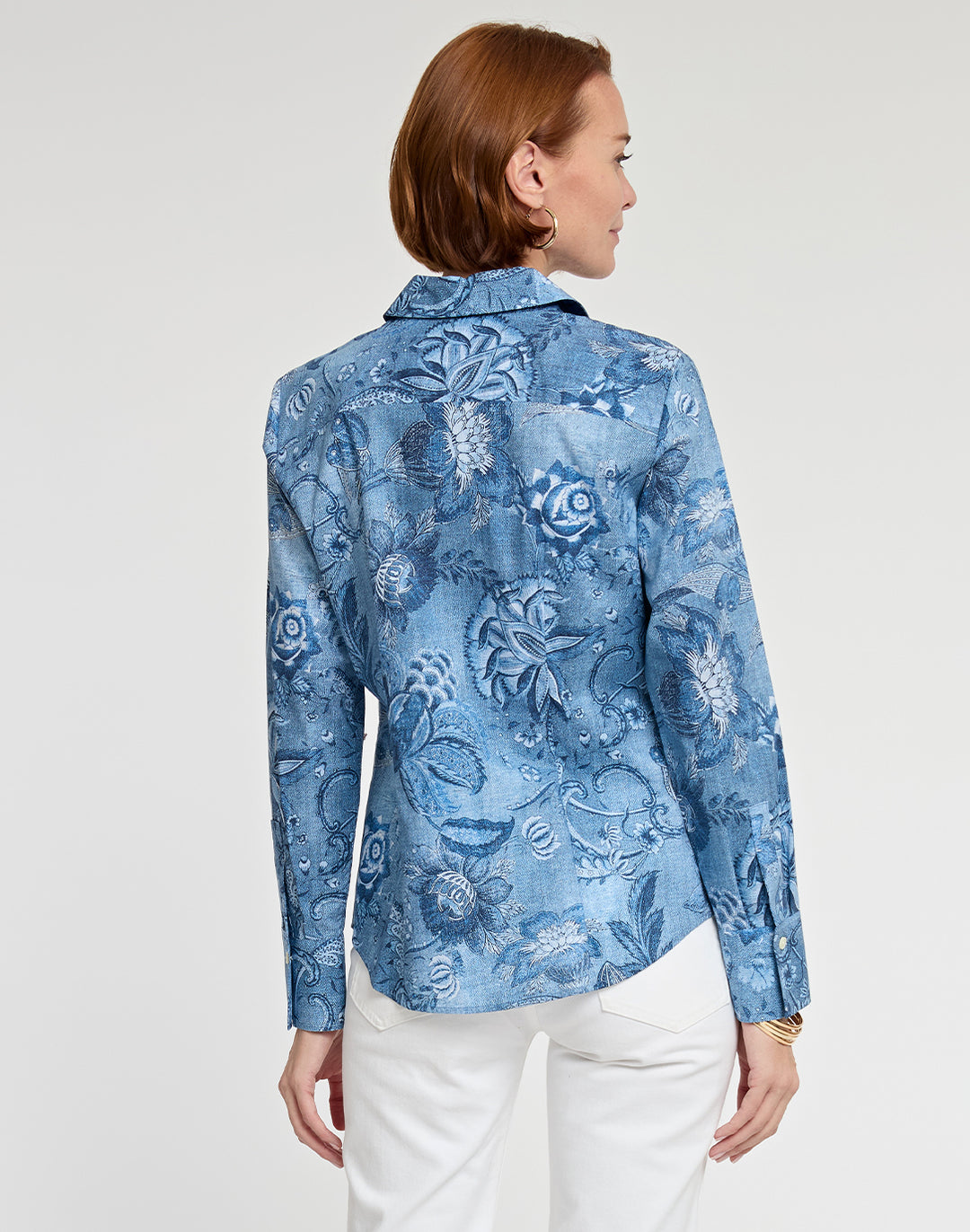 Diane Long Sleeve Passionflower Print Shirt