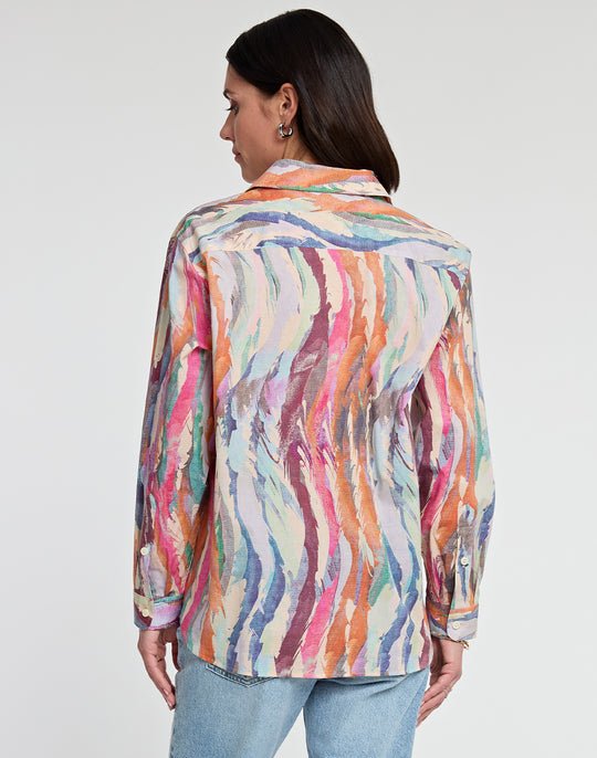 Halsey Long Sleeve Brushstroke Print Shirt