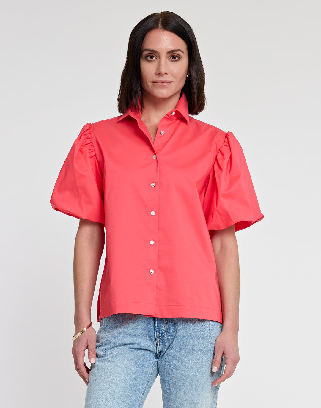 Angelina Elbow Sleeve Cotton Shirt