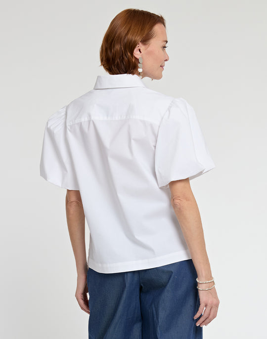 Angelina Elbow Sleeve Cotton Shirt