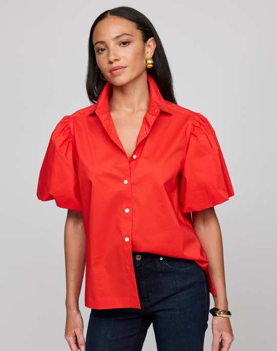 Angelina Elbow Sleeve Cotton Shirt