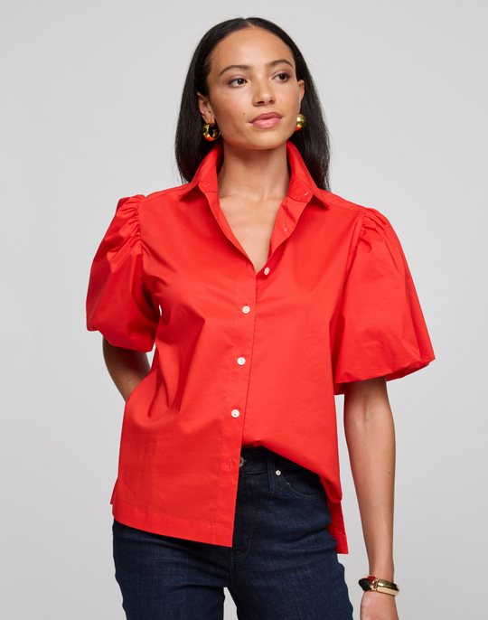 Angelina Elbow Sleeve Cotton Shirt