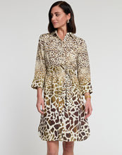 Load image into Gallery viewer, Kathleen 3/4 Sleeve Luxe Linen Engineered Animal Print Dress