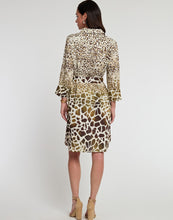 Load image into Gallery viewer, Kathleen 3/4 Sleeve Luxe Linen Engineered Animal Print Dress
