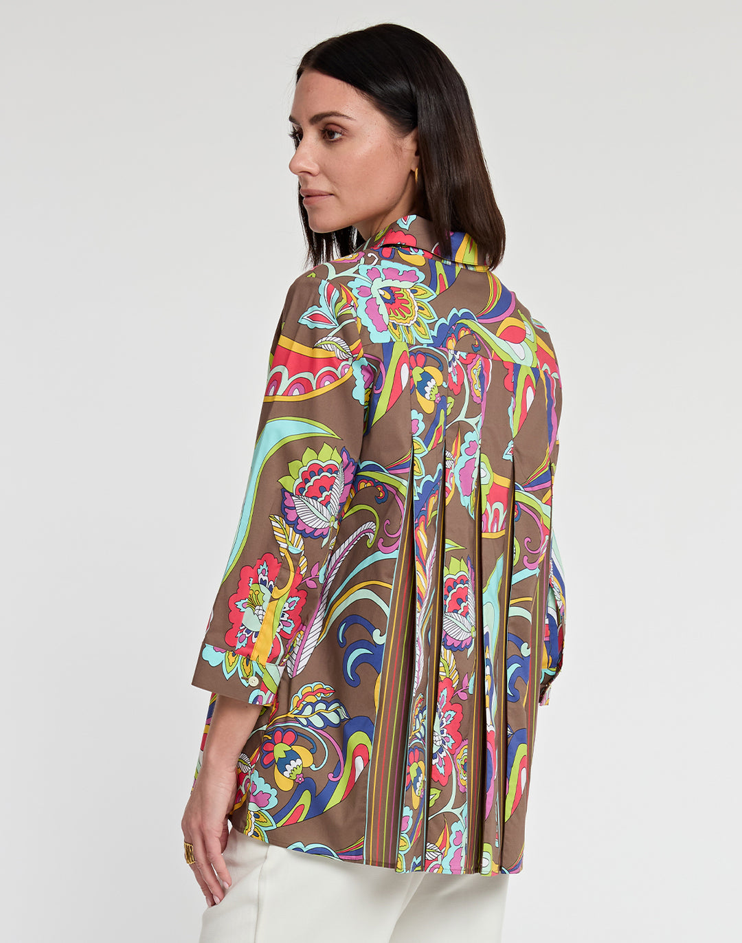 Sara 3/4 Sleeve Bali Paisley Print Shirt