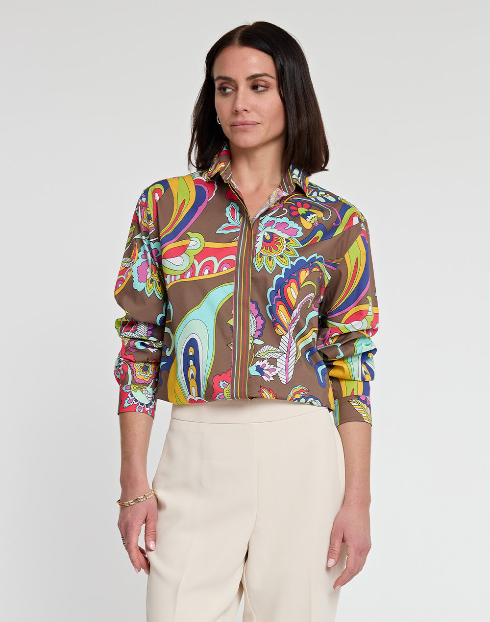 Halsey Long Sleeve Bali Print Shirt