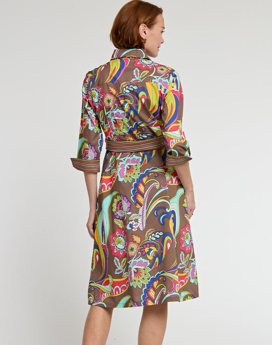 Tamron 3/4 Sleeve Bali Paisley Print Dress