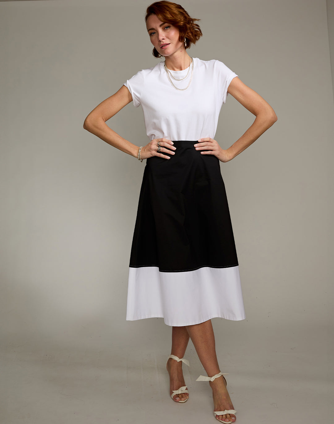 Gloria Colorblock Cotton Skirt