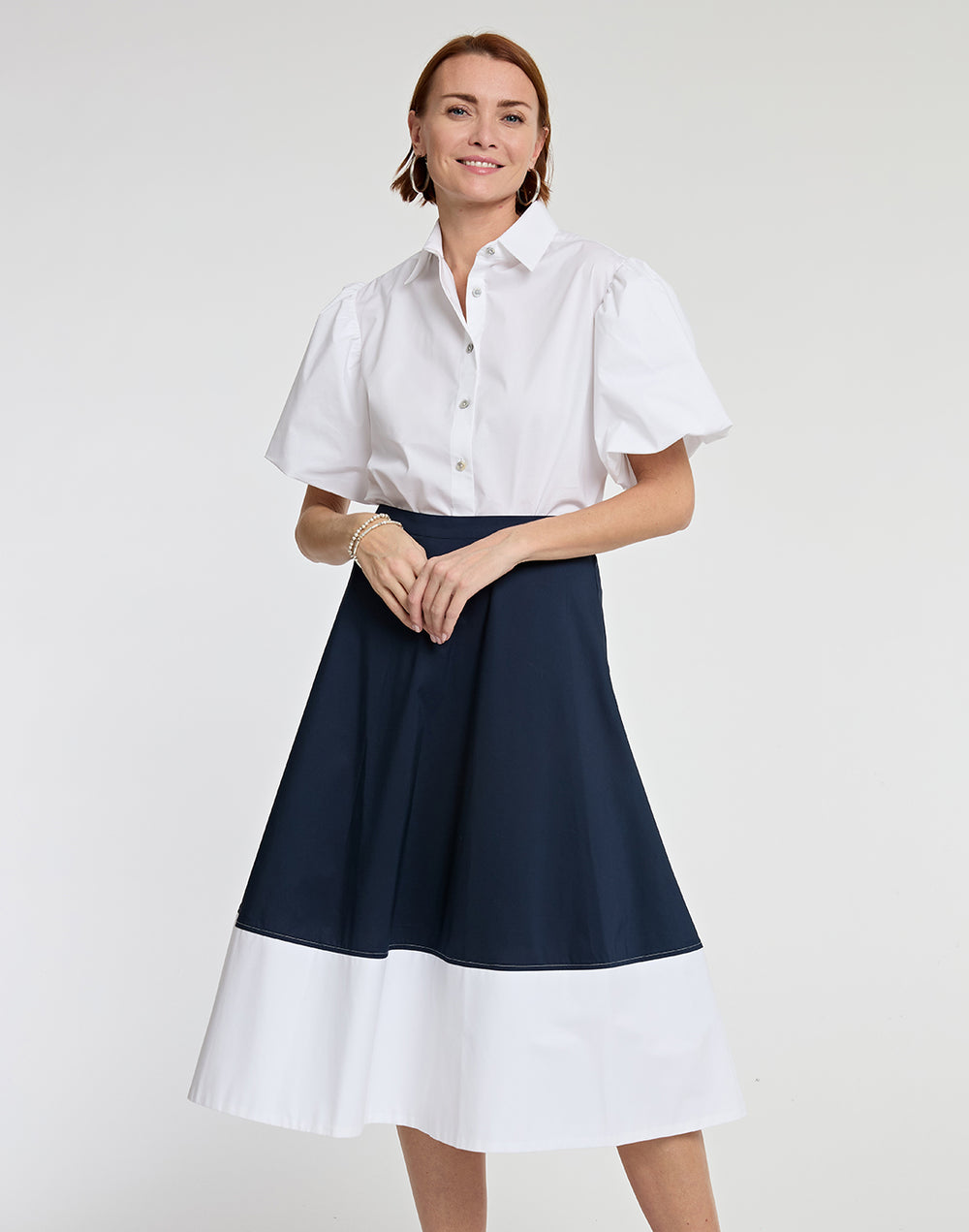 Gloria Colorblock Cotton Skirt