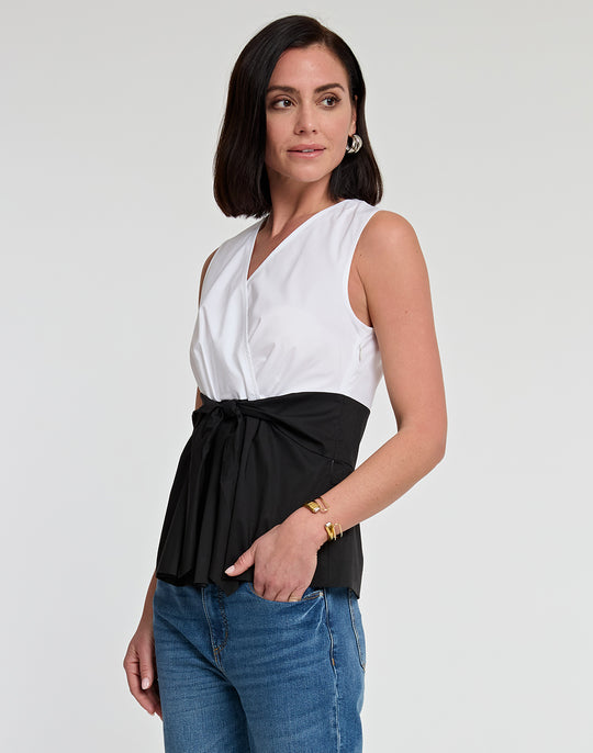 Ellen Sleeveless Colorblock Cotton Top