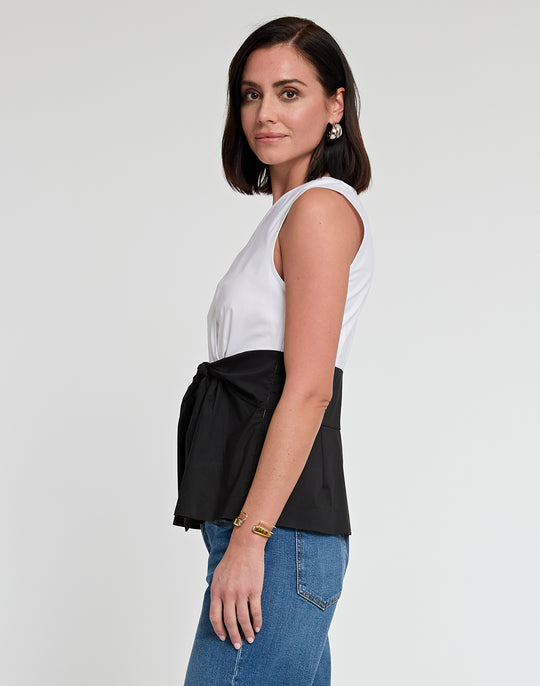 Ellen Sleeveless Colorblock Cotton Top