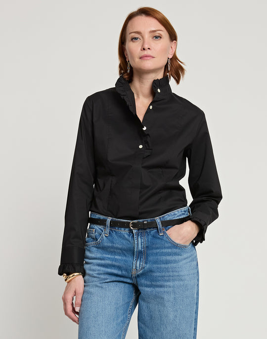 Athena Long Sleeve Ruffle Neck Shirt