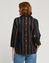 Load image into Gallery viewer, Aileen 3/4 Sleeve Multicolor Satin Stripe Top