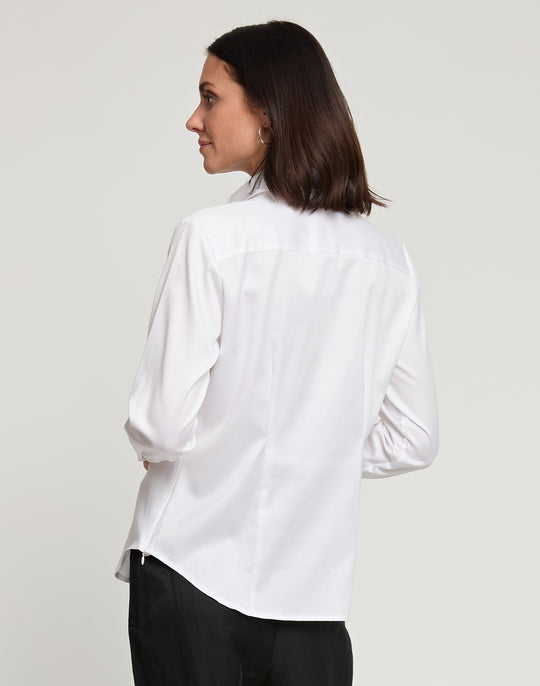 Maya Long Sleeve Cotton Satin Shirt