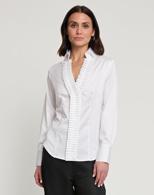 Maya Long Sleeve Cotton Satin Shirt