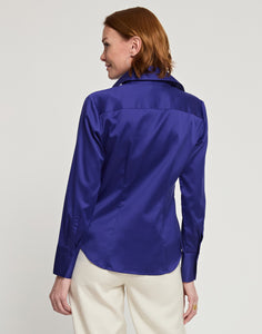 Maya Long Sleeve Cotton Satin Shirt