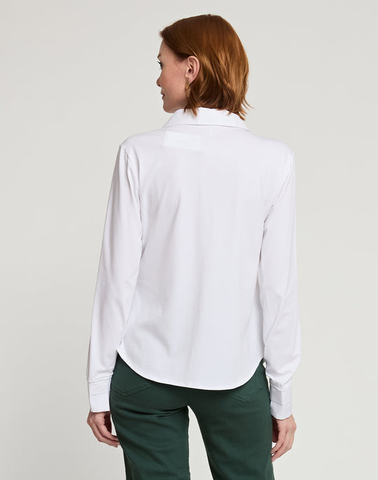 Ainsley Long Sleeve Woven/Knit Top