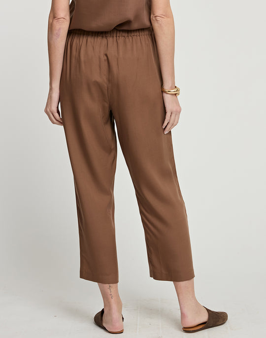 Hinson Wu, Tencel, Ankle, Pant, Caramel, Chocolate, Brown