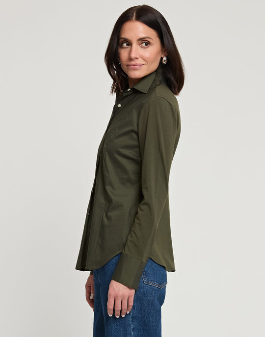 Rebecca Long Sleeve Woven/Knit Shirt