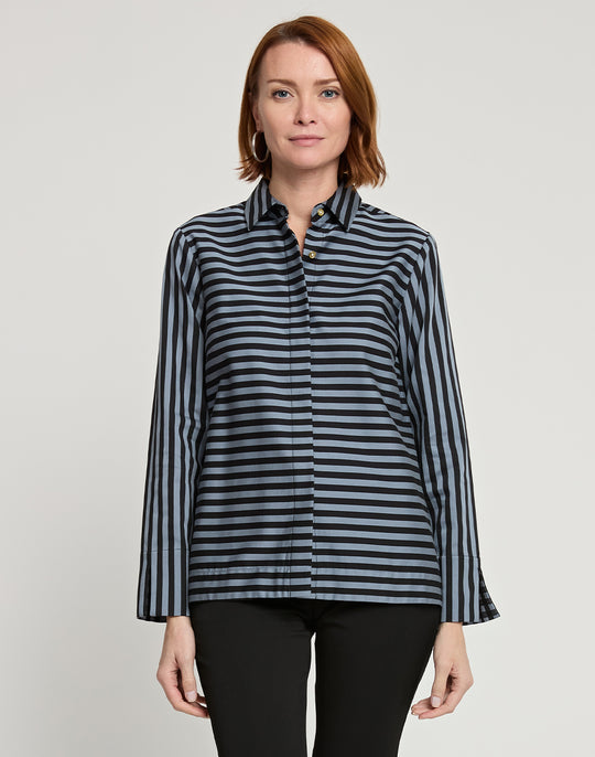 Xena Long Sleeve Stripe/Gingham Combo Shirt