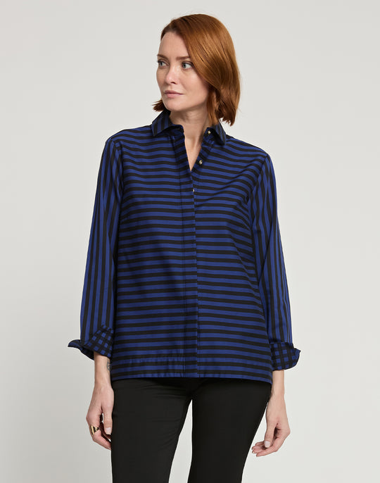 Xena Long Sleeve Stripe/Gingham Combo Shirt