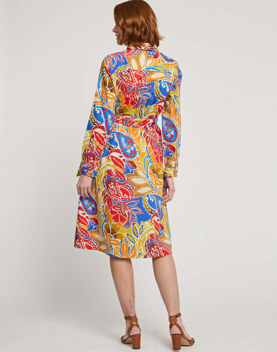 Tamron Long Sleeve Botanical Paisley Print Dress