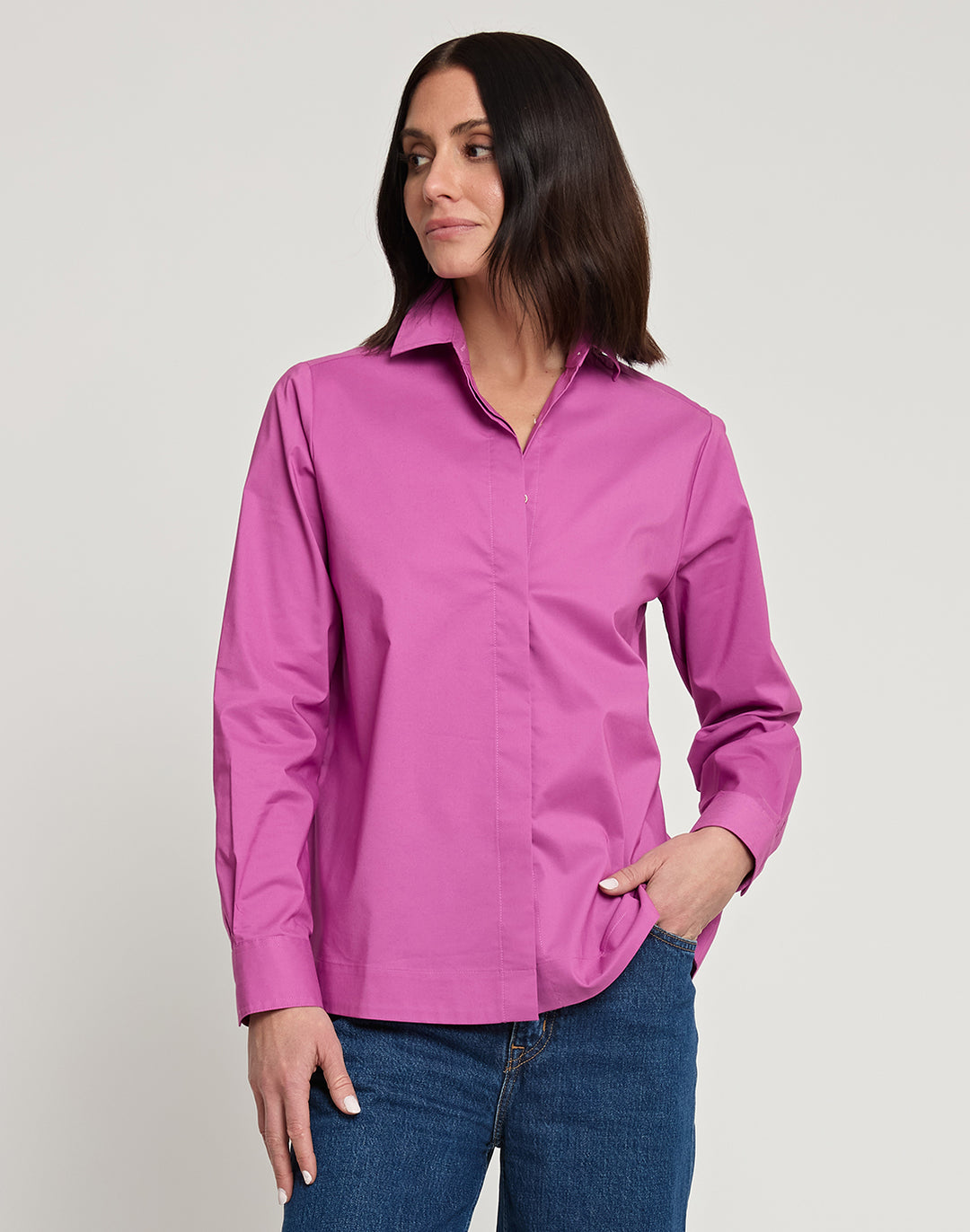 Xena Long Sleeve Zip Back Shirt