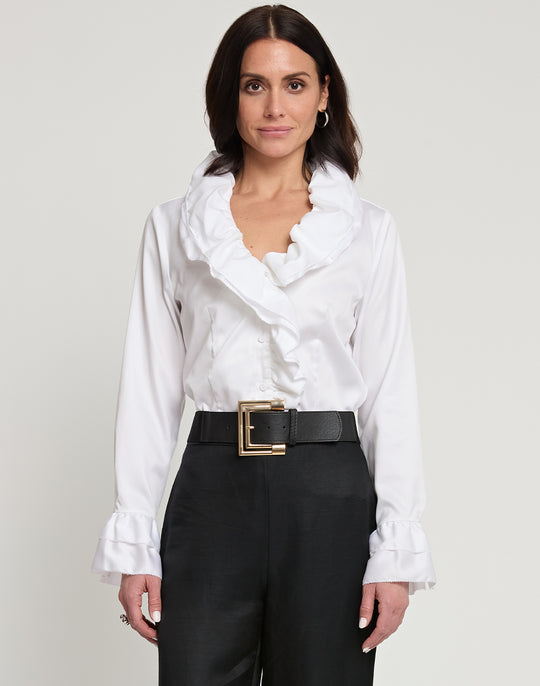 Amara Long Sleeve Cotton Satin Shirt