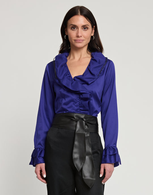 Amara Long Sleeve Cotton Satin Shirt