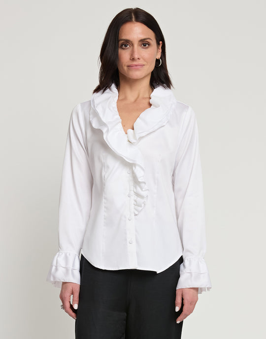 Amara Long Sleeve Cotton Satin Shirt