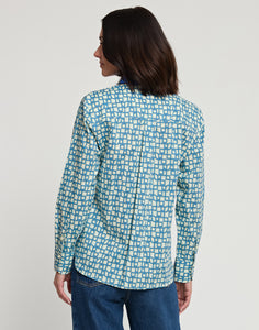 Margot Long Sleeve Maze Geo Print Shirt