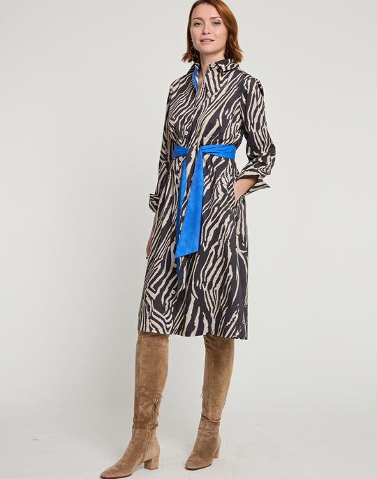 Tamron Long Sleeve Zebra Print Dress