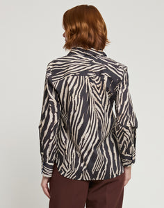 Margot Long Sleeve Zebra Print Shirt