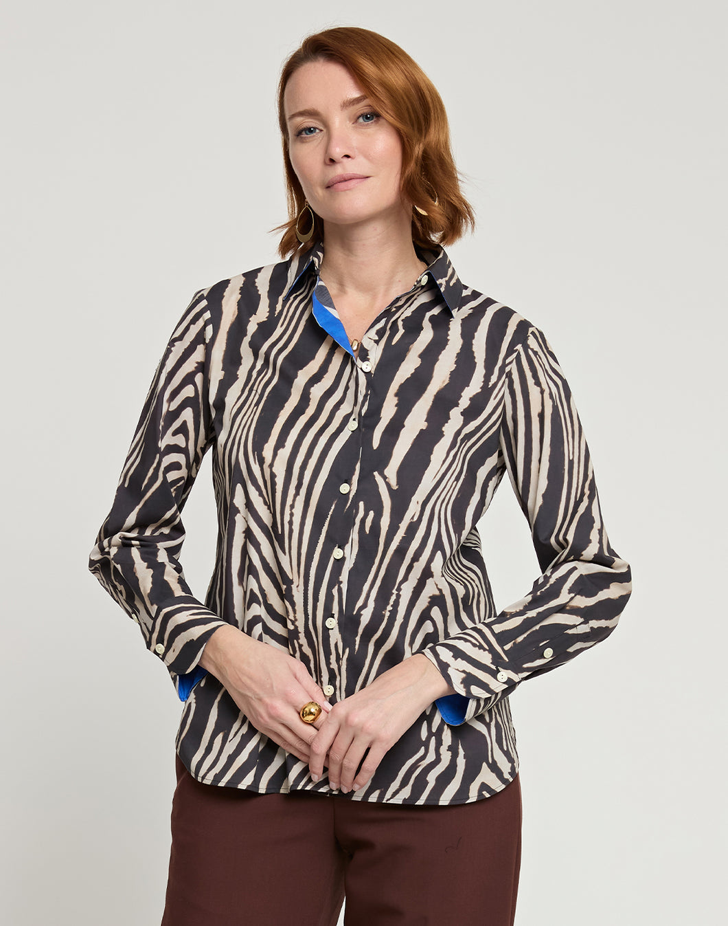 Margot Long Sleeve Zebra Print Shirt