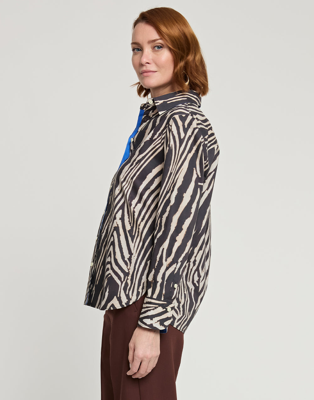 Margot Long Sleeve Zebra Print Shirt