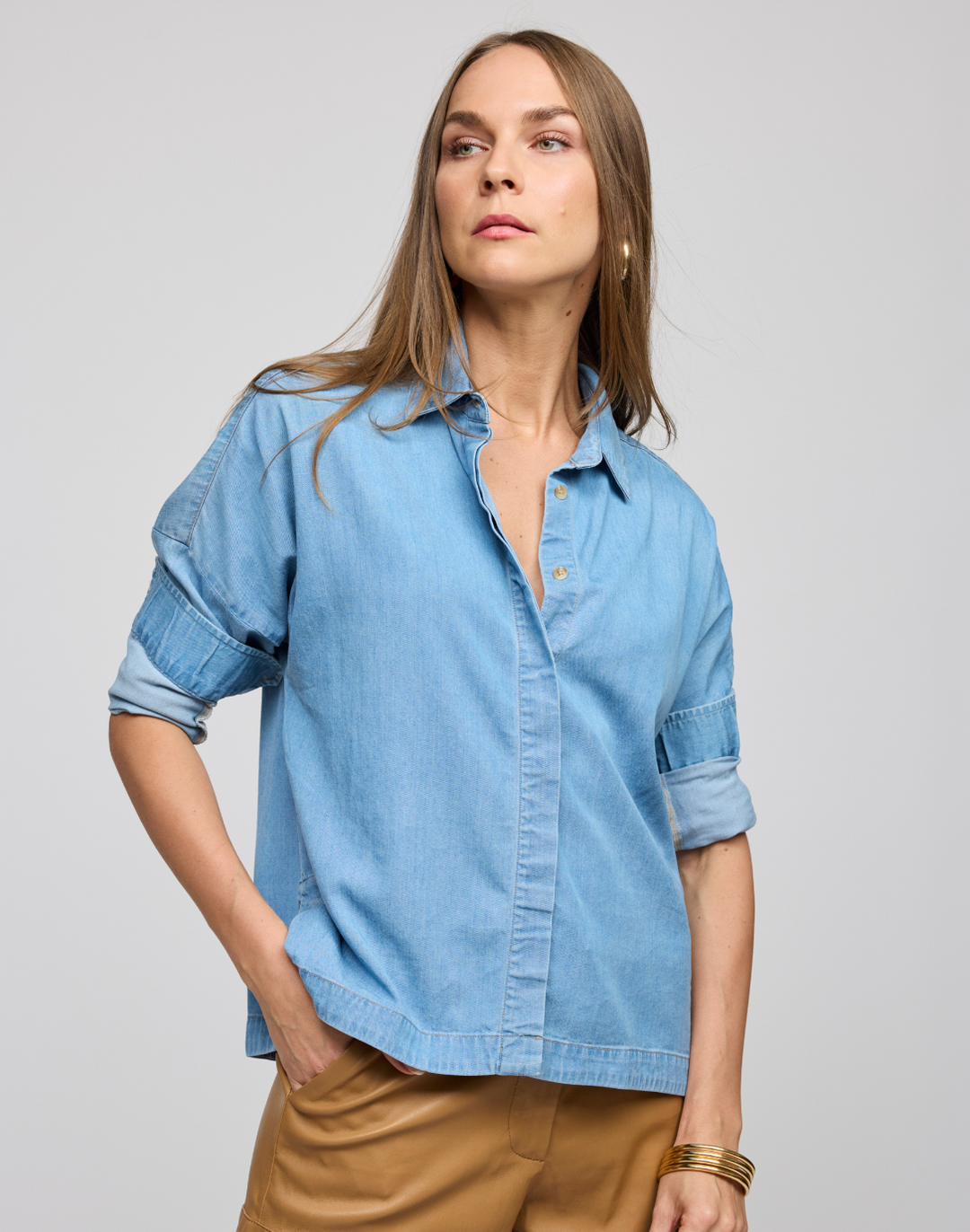 Sophie Long Sleeve Denim Shirt