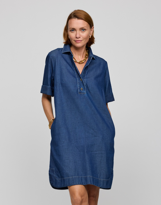 Aileen Short Sleeve Denim Dress