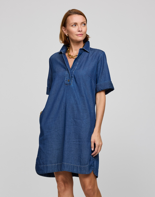 Aileen Short Sleeve Denim Dress