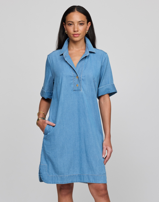 Aileen Short Sleeve Denim Dress