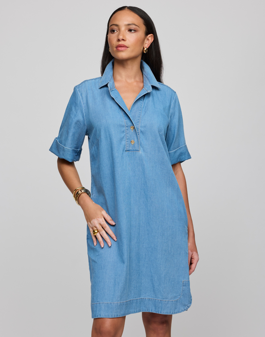 Aileen Short Sleeve Denim Dress