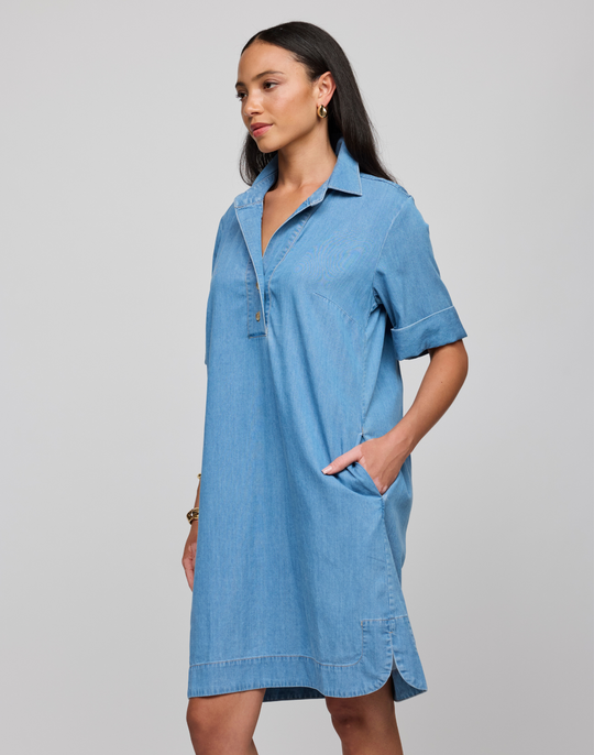 Aileen Short Sleeve Denim Dress