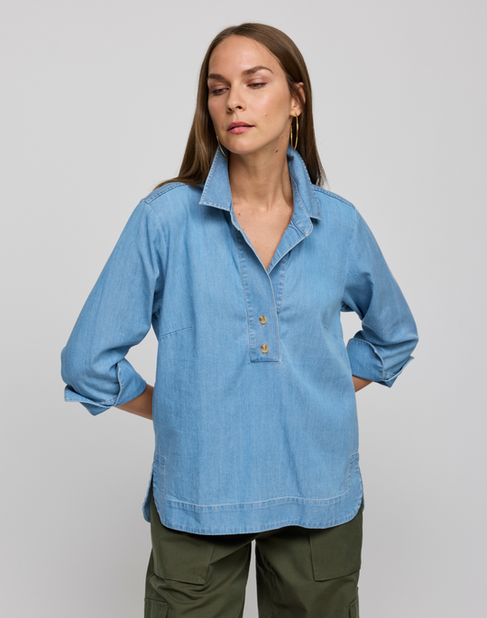 Aileen 3/4 Sleeve Denim Shirt