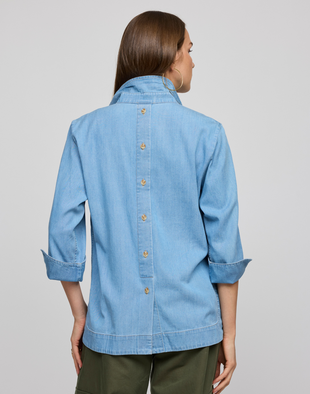 Aileen 3/4 Sleeve Denim Shirt