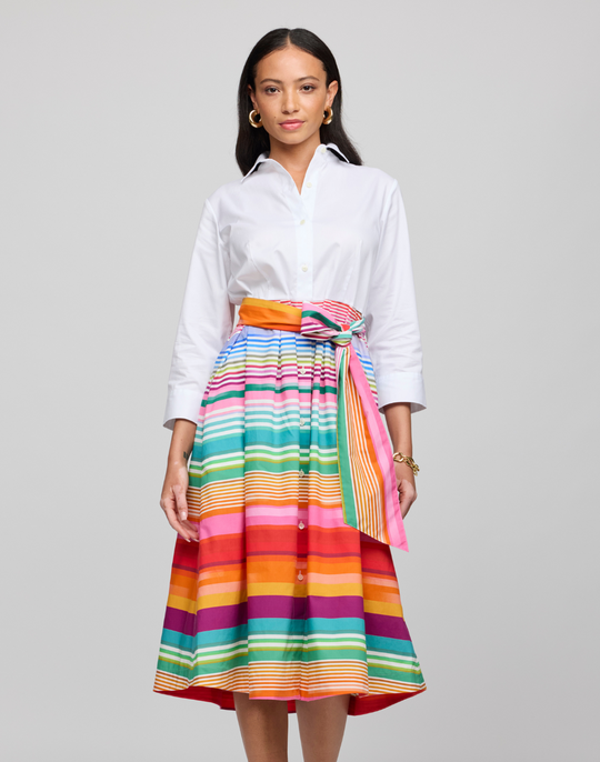 Robin 3/4 Sleeve Ombre Stripe Dress