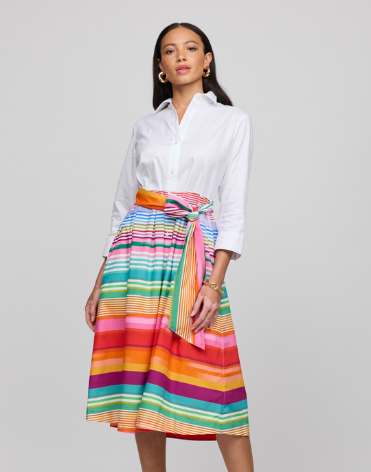 Robin 3/4 Sleeve Ombre Stripe Dress