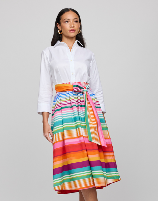 Robin 3/4 Sleeve Ombre Stripe Dress