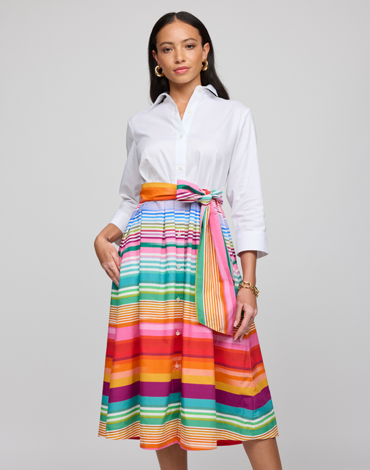 Robin 3/4 Sleeve Ombre Stripe Dress