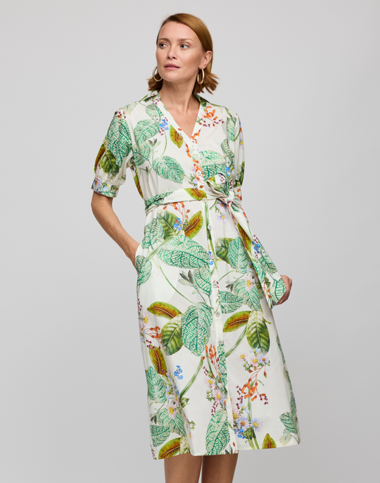 Luca Elbow Sleeve Botanical Floral Dress